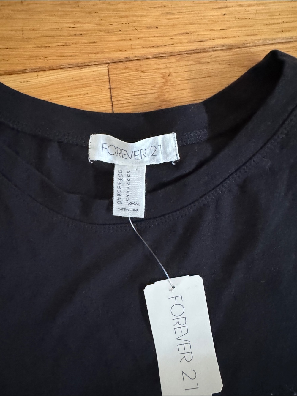 Forever 21 Black Short Sleeve Crew Neck Tunic Tee